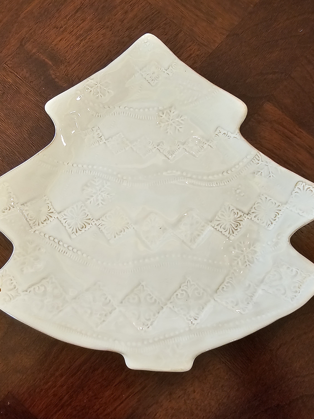 Vietri Bellezza Holiday Christmas Tree Dinner Plate/ Serving Platter 10 1/4"